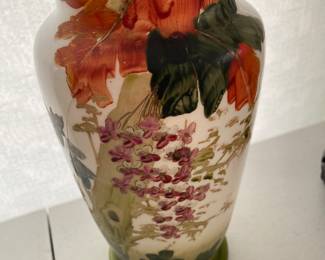 Antique Japanese Hand Painted Glass Vase