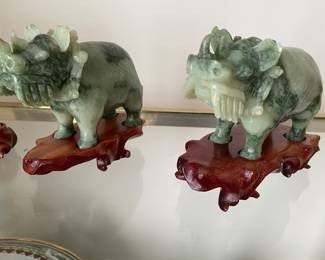 Carved Chinese Jade Dragons