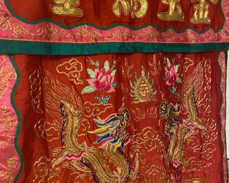  Antique Early 20th Century Chinese Wedding Curtain