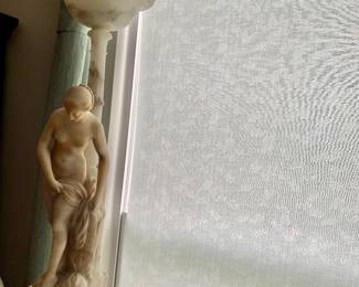 Art Deco Marble Nude Lamp ( Base was Custom Made for the Lamp) Stands 3.5 Feet Tall