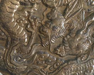 Antique Dragon Brass Decorative Plate