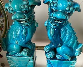 Chinese Pair Ceramic Foo Dogs