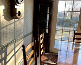 Mahogany Corner Cabinet 67" tall x 23" W. Perfect condition, gradual light, it works. $500