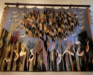 Large wool hand woven tapestry by Moteng Weavers, of Kingdom of Lesotho