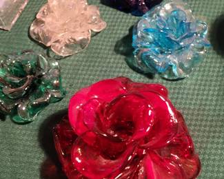 5 Venini glass flowers by artisan Seguros