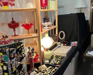 Red and white, lots of jewelry to choose from