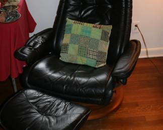 Mid Century Lounger and Ottoman