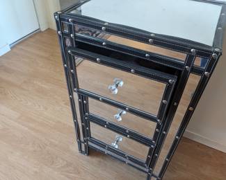 Inv no 112   Mirrored 3 drawer side chest    17x14.5x30