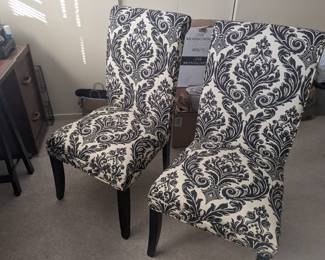 Inv. no 117  two upholstered side chairs  18x24x40  seat height 19