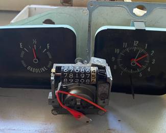 Vintage Car Gauge, Clock and Odometer