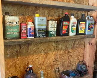 Assorted Oil Cans and Chemicals