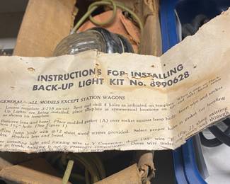 Vintage General Motors Back-Up Light Kit 