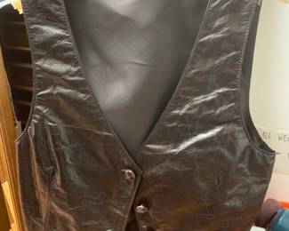 One of many leather, silk and suede vests
