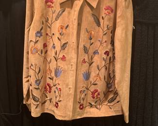 Embroidered Suede Jacket
