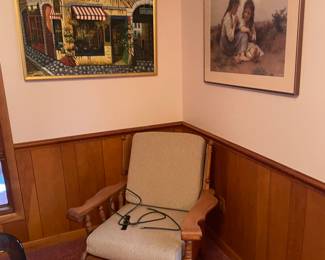 easy chair, wall art