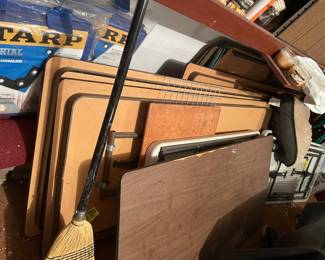 wood folding tables, available at end of sale