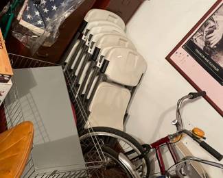 folding chairs, flag, etc