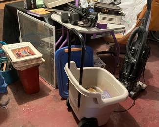 misc garage, work table, vacuum, etc