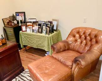 Hancock & Moore Club Chair + Ottoman 