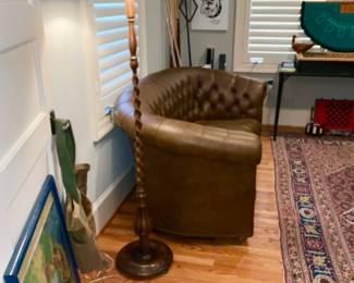 English c 19th Barley Twist Floor Lamp 