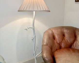 Vintage Faux Bois Floor Lamp 