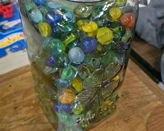 Vintage Jar of glass Marbles