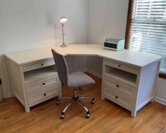 White Sectional Desk 