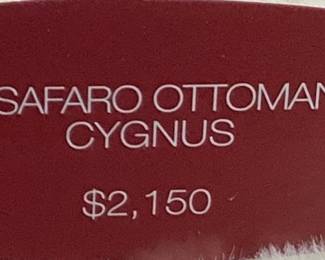 JOSHUA STEINBERG CLASSIC SAFARI OTTOMAN SWAN, NEW