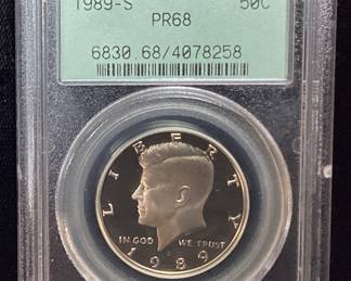 1989-S PR68 KENNEDY HALF DOLLAR