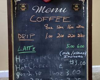 48'' MENU CHALKBOARD w CARICATURE CHEF