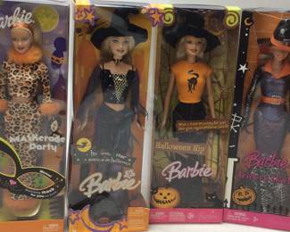 4 HALLOWEEN BARBIE DOLLS