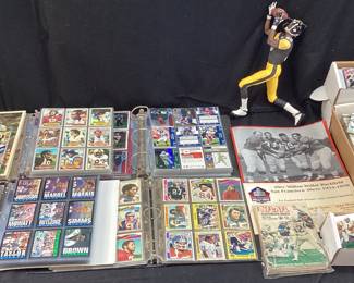 1980s-2000s FOOTBALL CARDS, PLAXICO BURRESS SCULPTURE,