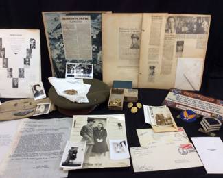 WWII GROUP OF THOMAS E STEWART MILITARY COLLECTION, GLIDER STERLING PIN