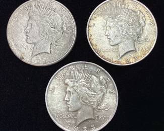  (3) 1923 SILVER PEACE DOLLARS