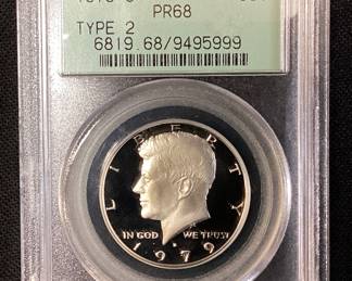 1979-S FROSTED HEAD KENNEDY HALF DOLLAR PR68 BY PCGS,