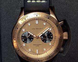 PALMERO VOYAGER DUAL TIME CHRONOGRAPH MENS WATCH, NEW