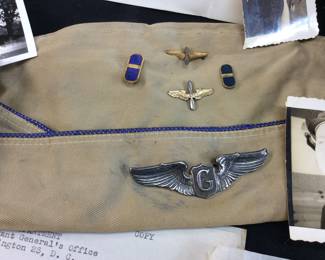 WWII GROUP OF THOMAS E STEWART MILITARY COLLECTION, GLIDER STERLING PIN