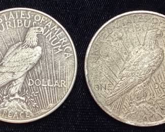 (2) 1924 SILVER PEACE DOLLARS