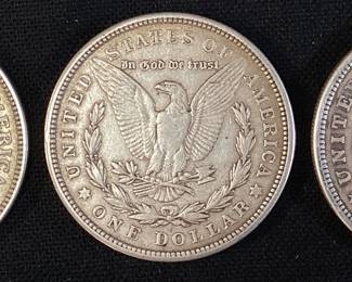  (3) 1921 MORGAN SILVER DOLLARS S MINT