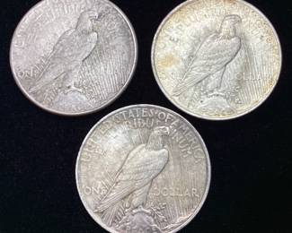  (3) 1923 SILVER PEACE DOLLARS