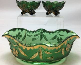 US GLASS EAPG DELAWARE GREEN 3 pc