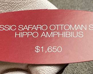 JOSHUA STEINBERG CLASSIC SAFARI OTTOMAN HIPPO, NEW