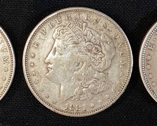  (3) 1921 MORGAN SILVER DOLLARS S MINT