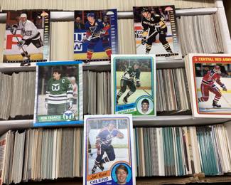 HOCKEY CARD COLLECTION, 1980s-2000s, WAYNE GRETZKY
RON FRANCIS, AL MACINNIS, MARK MESSIER PATRICK ROY, RAY BOURQUE, CAM NEELY,