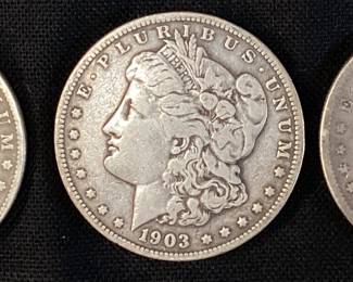  (3) 1880, 1900, 1903 MORGAN SILVER DOLLARS