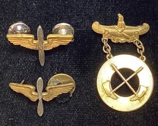 (3) POCAHONTAS D OF P CANOE PIN