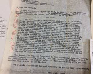 WWII GROUP OF THOMAS E STEWART MILITARY COLLECTION, GLIDER STERLING PIN