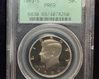 1989-S PR68 KENNEDY HALF DOLLAR