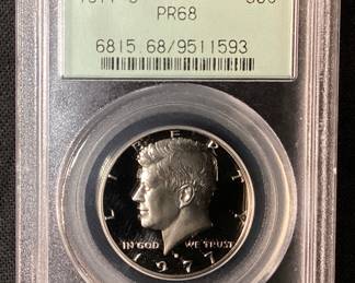 1977-S FROSTED HEAD KENNEDY HALF DOLLAR PR68