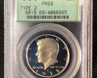 1979-S FROSTED HEAD KENNEDY HALF DOLLAR PR69 BY PCGS,
